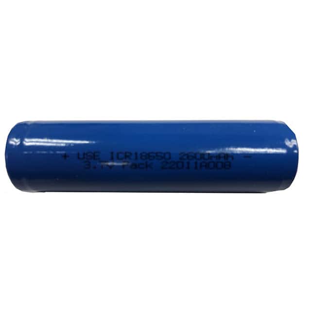 USE-18650-2600PCB 2.6Ah, 3.7V, Li-Ion, 18650, JST