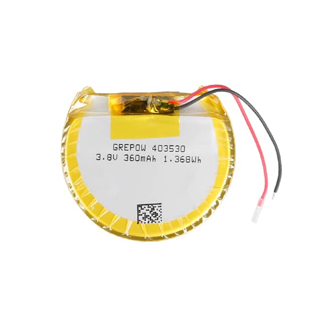 GRP403530-1C-3.8V-360MAH WITH PCM LIHITUM POLYMER BATTERY CELL 3.8