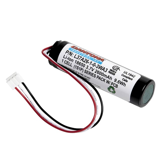L37A26-1-0-3WA3 BATT LITH-ION 3.7V 2.6AH 18650