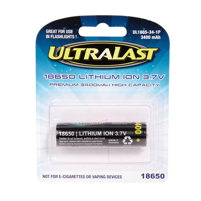 UL1865-34-1P BATT LITH-ION 3.7V 3.4AH 18650