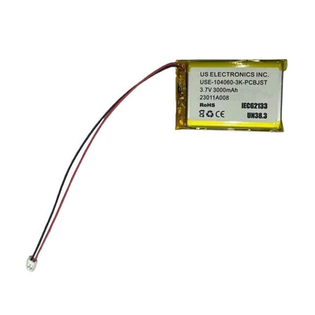 USE-104060-3K-PCBJST 3.0Ah,3.7V,LiPo,104060 size,JST