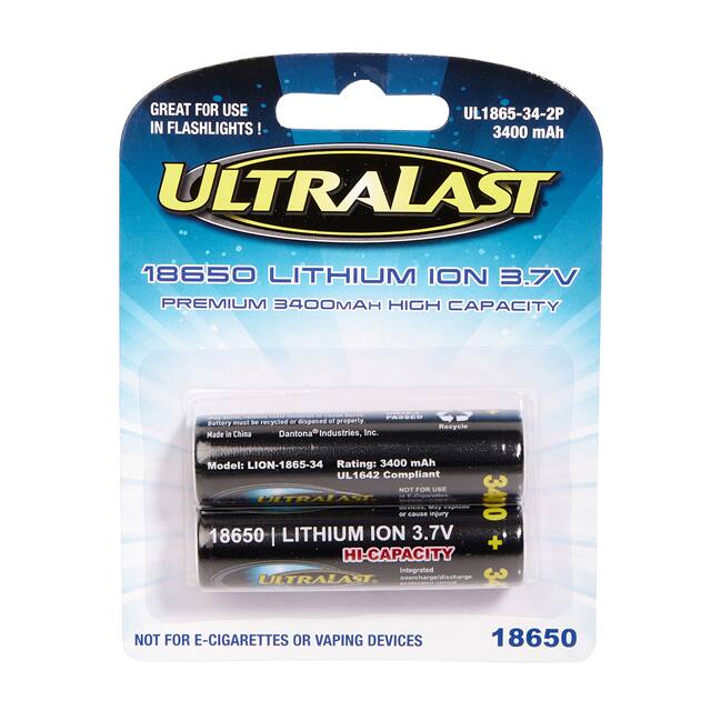 UL1865-34-2P BATT LITH-ION 3.7V 3.4AH 18650