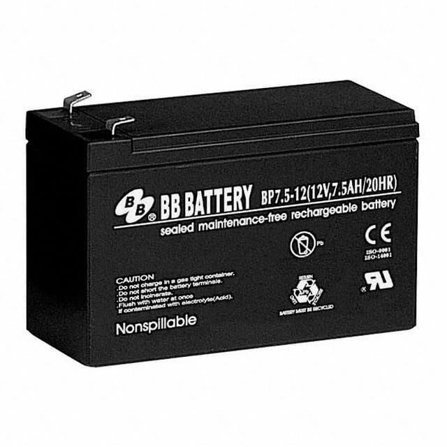 BP7.5-12-T1 BATTERY LEAD ACID 12V 7.5AH
