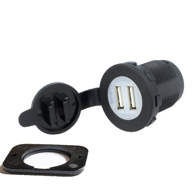 A1-USB2-1-B-PS DUAL USB SOCKET, 5V 2.1A - PANEL
