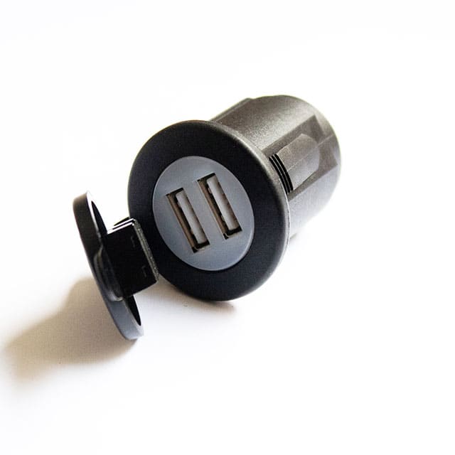 A2-USB2-1-B DUAL USB SOCKET, 5V 2.1A SNAP-IN