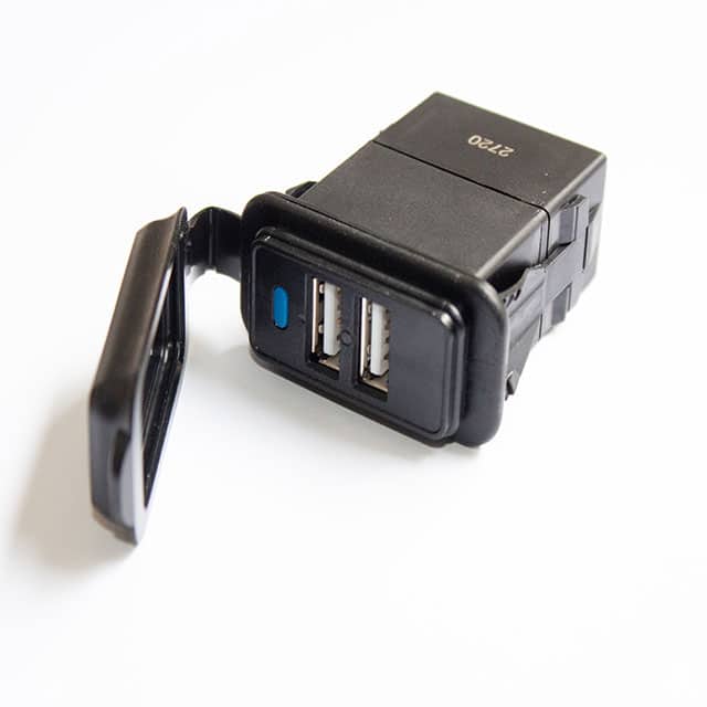 A3A-USB2-1-B DUAL USB SOCKET, 2.4A/2.4A IP64