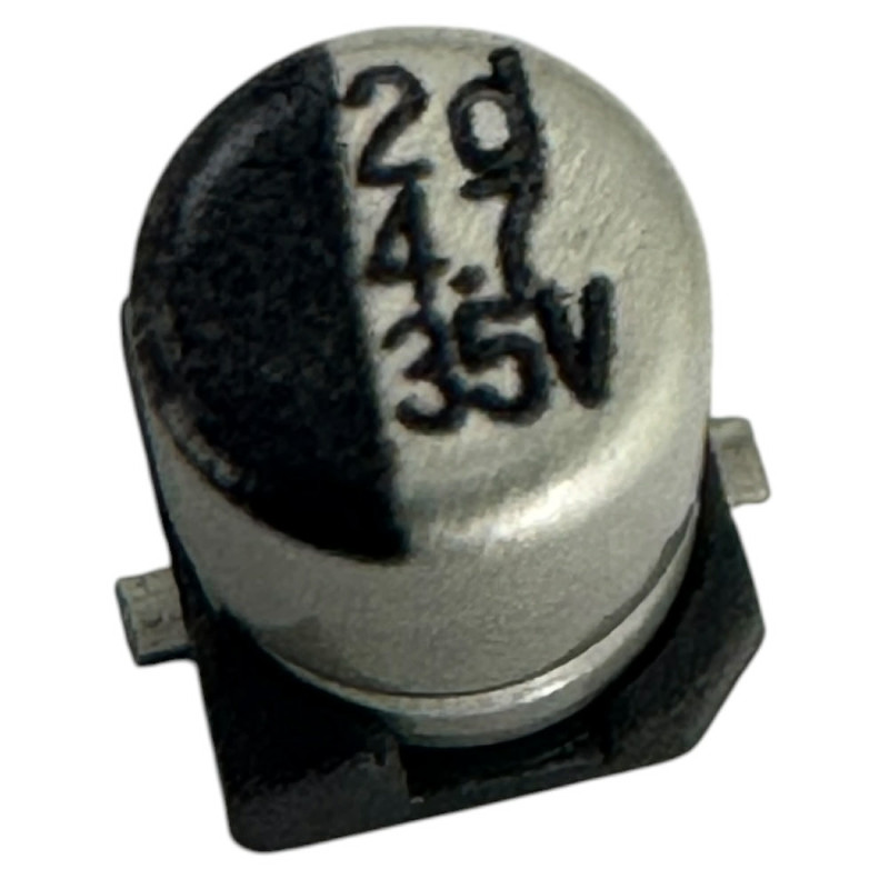 RV2-35V4R7M-R The Elna RV2-35V4R7M-R is a SMD Aluminium Electrolytic Capacitor with a capacitance of 4.7uF and a voltage rating of 35V. It is suitable for various electronic circuits.