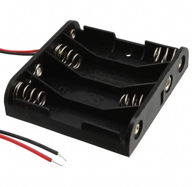 HH-3633 BATT HOLDER AA 4 CELL 6" LEADS