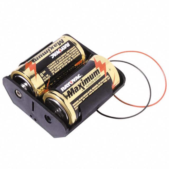 BH2DW BATT HOLDER D 2 CELL 6" LEADS