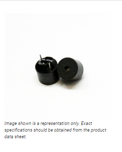 TMB12A05 The HX TMB12A05 is an electromagnetic active buzzer designed for audible signaling applications. It operates at 5VDC and produces a sound output of at least 95dB at 10cm.