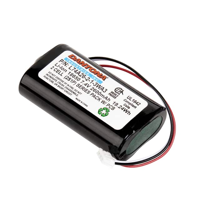 L74A26-2-1-3WA3 BATTERY PACK LI-ION 7.4V 18650