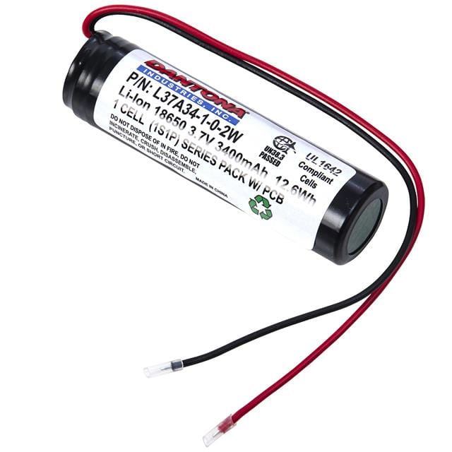 L37A34-1-0-2W DANTONA INDUSTRIES 3.7 VOLT 3400