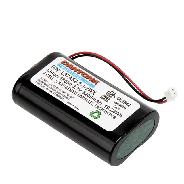 L37A52-2-1-2WX BATTERY PACK LI-ION 3.7V 18650