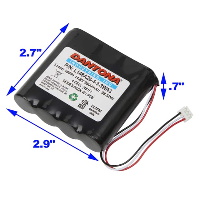 L148A26-4-3-3WA3 BATTERY PACK LI-ION 14.8V 18650