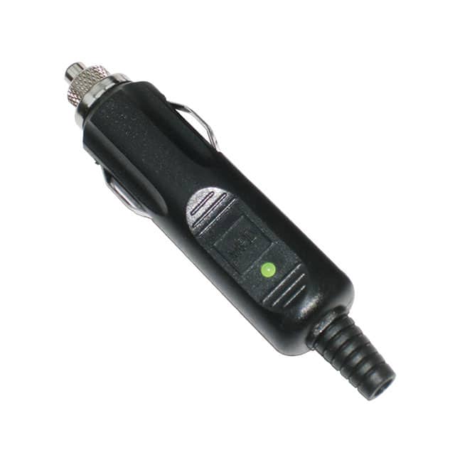 APP-001-GRN AUTO PWR PLUG 12V 3A W/LED BLACK