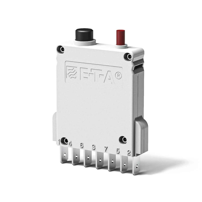 3600-P10-SI-8A The E-T-A 3600-P10-SI-8A is a single-pole thermal magnetic circuit breaker designed for panel mounting. It features an 8A current rating and a 250V AC voltage rating.
