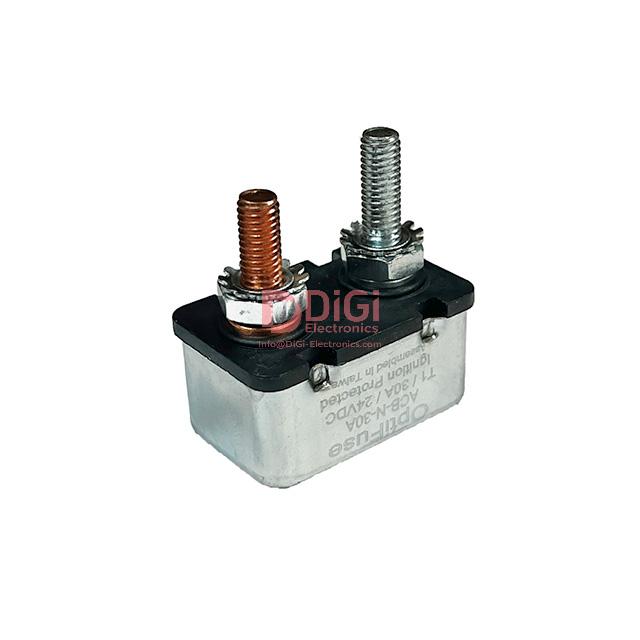ACB-12-H-20A The OptiFuse ACB-12-H-20A is an automotive circuit breaker with a 20A current rating and 12VDC voltage. It features an automatic reset type and SAE J553 compliance.