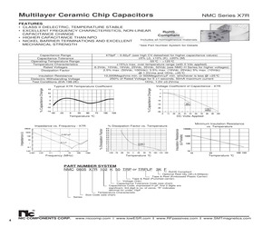 NMC0603X7R223K50TRPF This NIC NMC0603X7R223K50TRPF is a ceramic capacitor with a capacitance of 0.022 uF and a rated DC voltage of 50V. It features a surface mountable 0603 package.