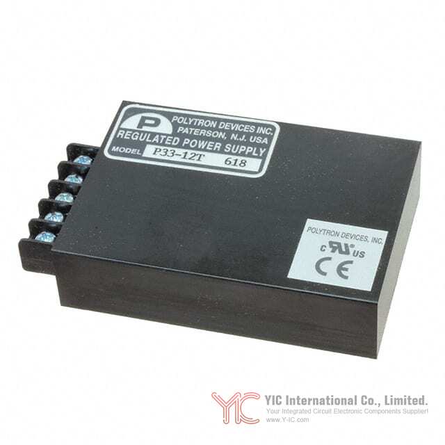 P33-12SW The Polytron P33-12SW is an AC/DC converter with a 12VDC output and 120mA current rating. It features a Through Hole mounting type and SCP protection.