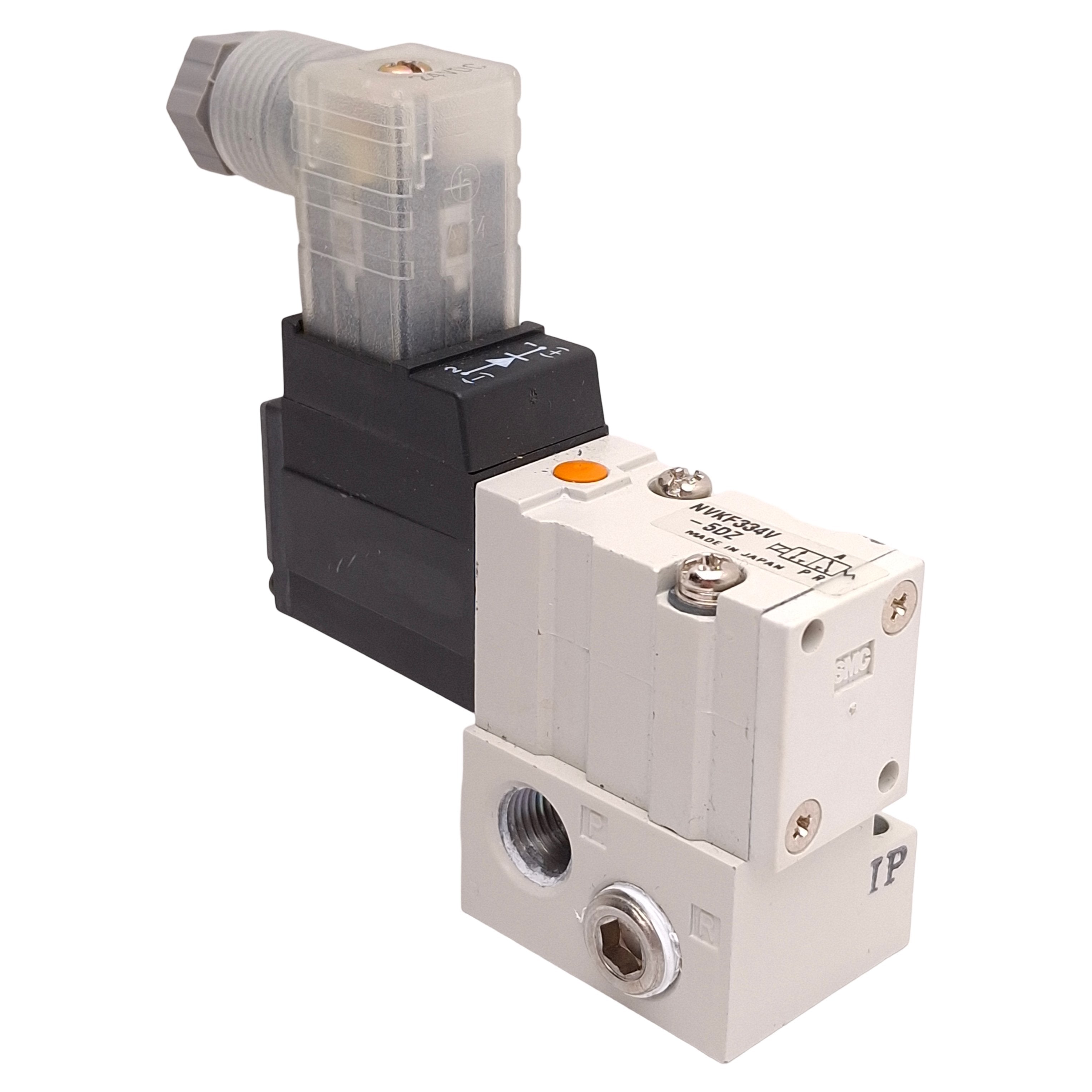 NVKF334V-5DZ The SMC NVKF334V-5DZ is a vacuum solenoid valve designed for industrial applications. It features a pressure rating of -100kPa~0.7MPa and a 1/8in NPTF port size.