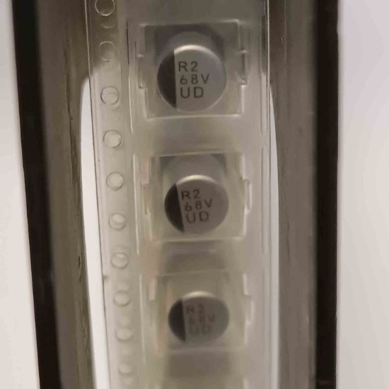 UUD1V680MCQ1PS The Nichicon UUD1V680MCQ1PS is a ceramic capacitor with 68µF capacitance and a 35V voltage rating. It features a surface mount package.