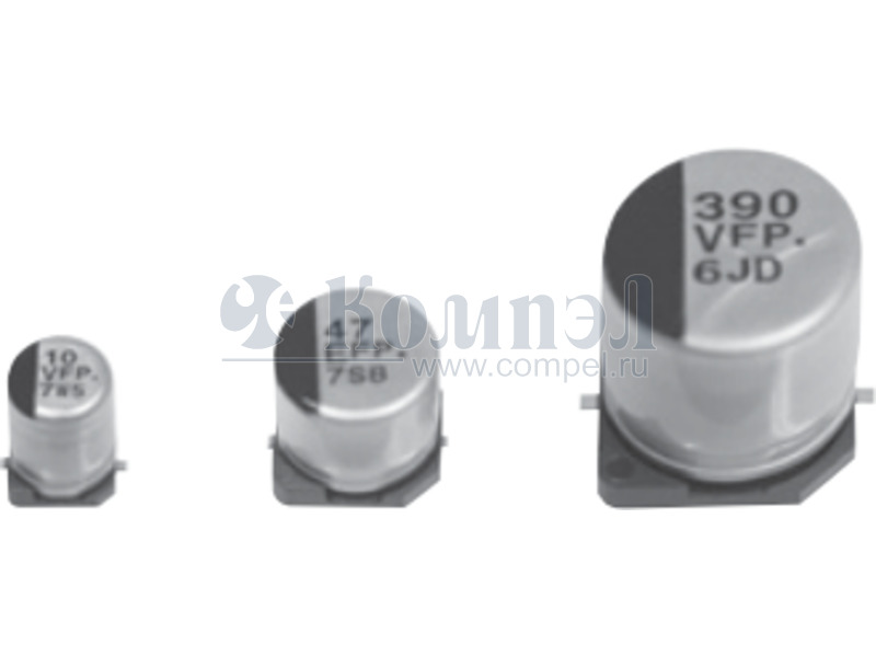 EEEFP1E100AR The Panasonic EEEFP1E100AR is an aluminum electrolytic capacitor with a capacitance of 10 µF and a voltage rating of 25V. It is designed for surface mounting.