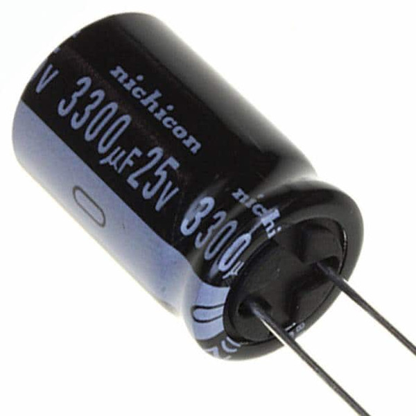 UVZ1E470MDH The Nichicon UVZ1E470MDH is an aluminum electrolytic capacitor with a capacitance of 3300 µF and a rated voltage of 25 VDC. It is designed for general-purpose applications.