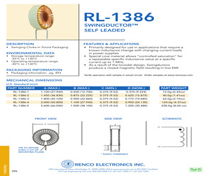 RL-1386-3-3.3 The Renco Electronics RL-1386-3-3.3 is a general purpose inductor with a 3.3 µH inductance and a rated current of 9 A. It features radial through-hole mounting.