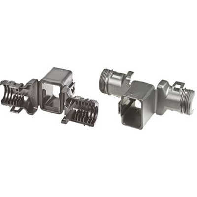 1011-249-1205 TE Connectivity DEUTSCH DT backshell for 12-position connectors. Polyamide glass filled, black, 180° cable exit, IP6K9K rated.