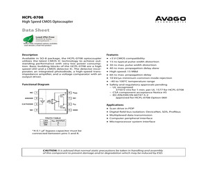 HCPL-0708 The HCPL-0708 is a single-channel logic output optocoupler featuring a 15 Mbps data rate and 3750 Vrms isolation voltage. Designed for robust signal transmission in industrial and communication applications.