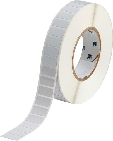 THT-59-362-10 The Brady THT-59-362-10 is a 1" x 0.5" tamper-resistant metallized label with a permanent acrylic adhesive. It features a silver gloss finish and is suitable for outdoor use.