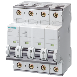 5SY4606-5 The Siemens 5SY4606-5 is a 4-pole miniature circuit breaker designed for industrial applications. It features a 400V AC rated voltage and a 6A operational current.