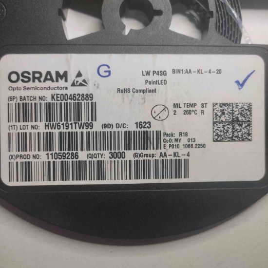 LW P4SG BIN1:AA-KL-4-20 The Osram LW P4SG BIN1:AA-KL-4-20 is a white LED. It features RoHS3 compliance and an MSL of 1 Unlimited.
