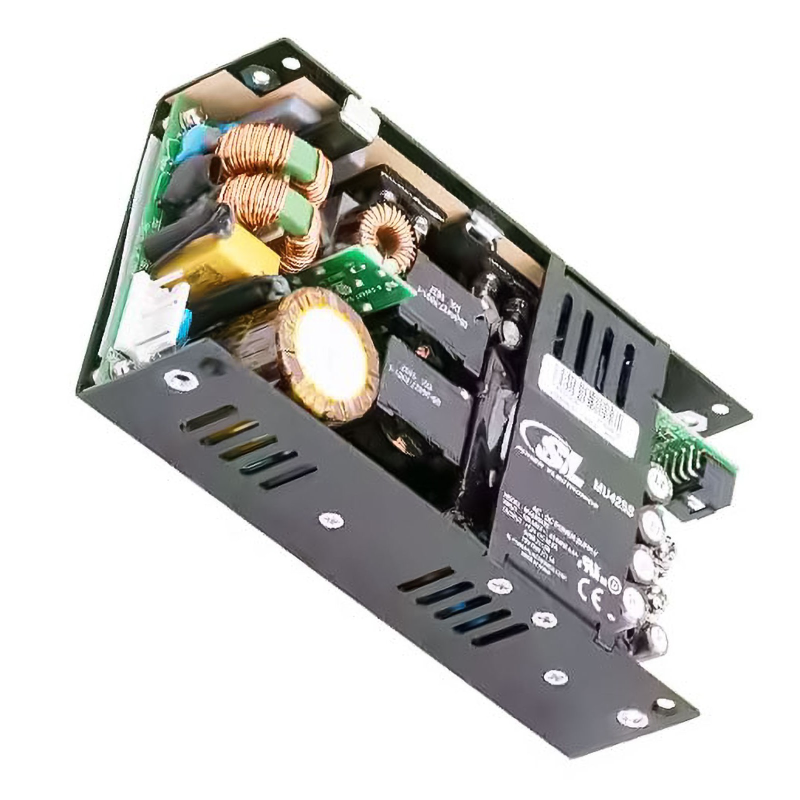 MU425S12E The SL Power Electronics MU425S12E is a 300W AC/DC converter with a 12V output. It features an 88% typical efficiency and universal input range.
