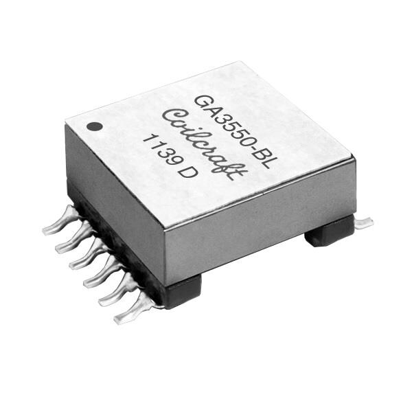GA3550-BLD The Coilcraft GA3550-BLD is a gate drive transformer featuring 460uH inductance and 3000Vrms isolation. It operates within a -40°C to +85°C temperature range.