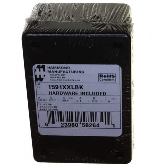 1591XXLBK BOX ABS BLACK 3.427"L X 2.279"W