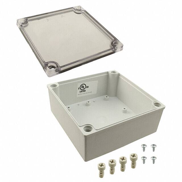PIP-11767-C BOX PLSTC GRAY/CLR 5.12"LX5.12"W