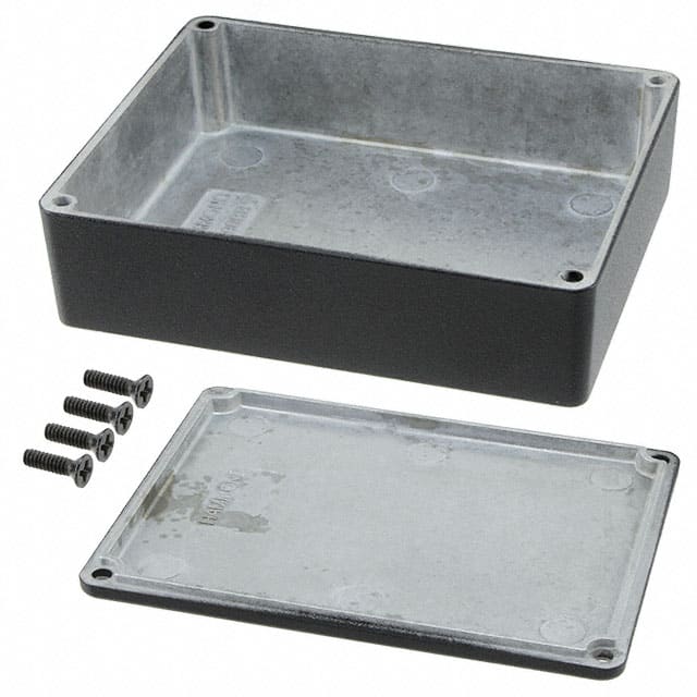 1590BBBK BOX ALUM BLACK 4.705"L X 3.701"W
