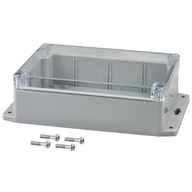 PN-1324-CMB BOX PLSTC GRAY/CLR 6.73"LX4.76"W