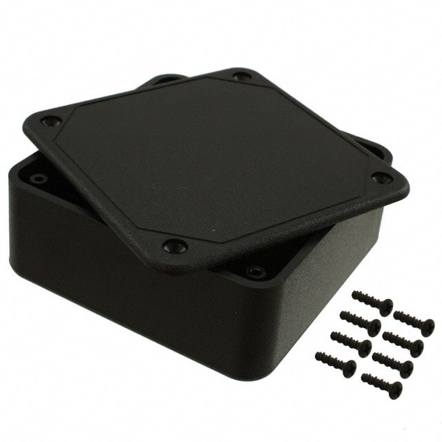 CU-3242 BOX ABS BLACK 3.354"L X 3.354"W