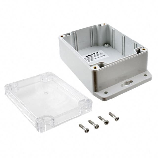PN-1323-CMB BOX PLSTC GRAY/CLR 4.53"LX3.54"W
