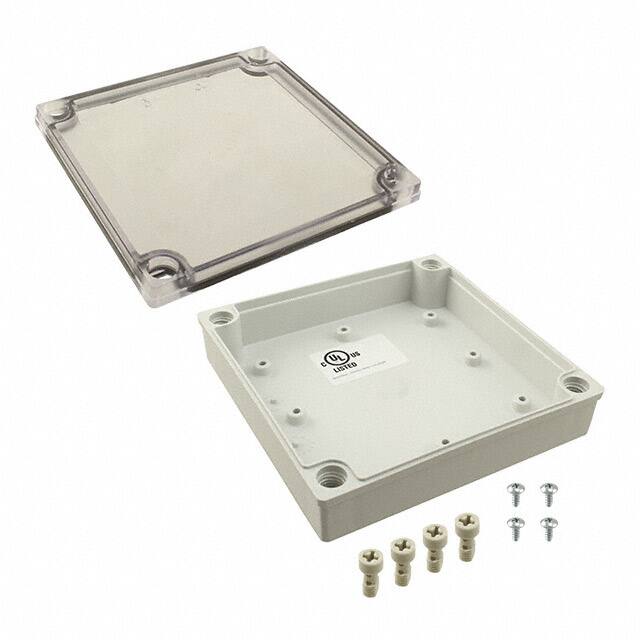 PIP-11766-C BOX PLSTC GRAY/CLR 5.12"LX5.12"W