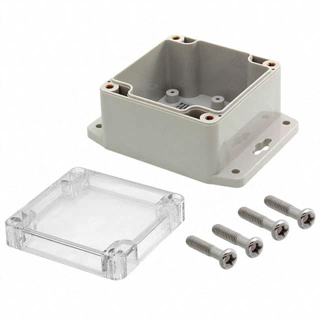 PN-1331-CMB BOX PLASTIC GRAY/CL 3.28" X 3.2"