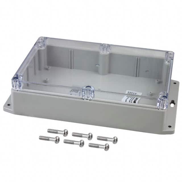 PN-1325-CMB BOX PLSTC GRAY/CLR 8.74"LX5.75"W