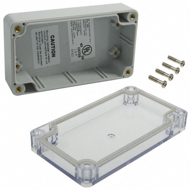 PN-1321-C BOX PLSTC GRAY/CLR 4.53"LX2.56"W