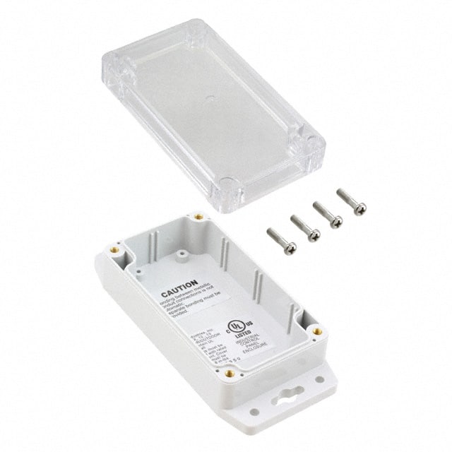 PN-1321-CMB BOX PLSTC GRAY/CLR 4.53"LX2.56"W