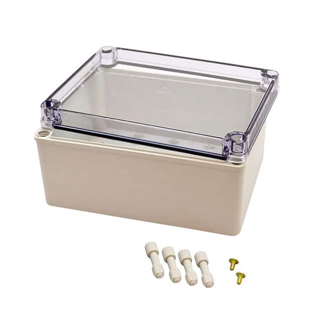 PTS-25328-C BOX PLASTIC GRY/CLR 7.87"LX5.9"W