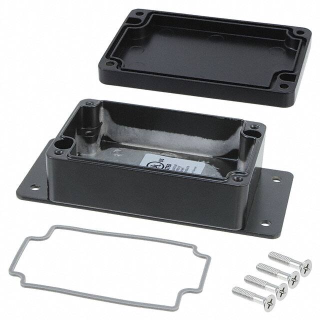 AN-2812-AB BOX ALUM BLACK 3.860"L X 2.520"W