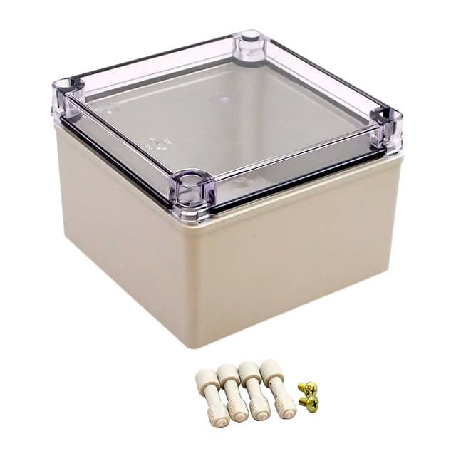PTS-25315-C BOX PLASTIC GRY/CLR 5.9"LX5.91"W