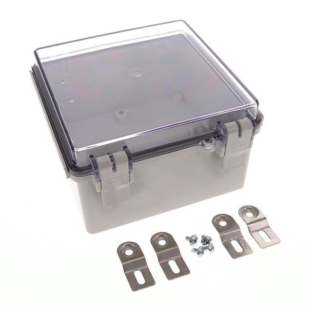 NBF-32410 BOX ABS GRY/CL 5.900"L X 5.900"W